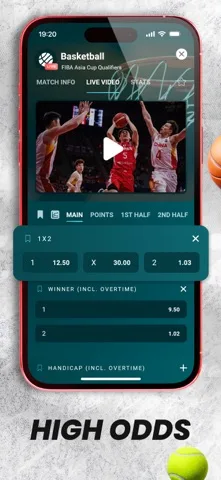 22Bet Zambia app basketball market screen