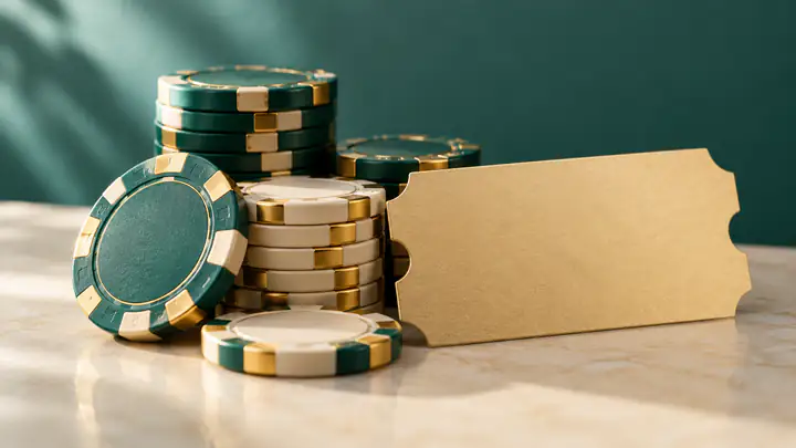 Casino chips on a gaming table